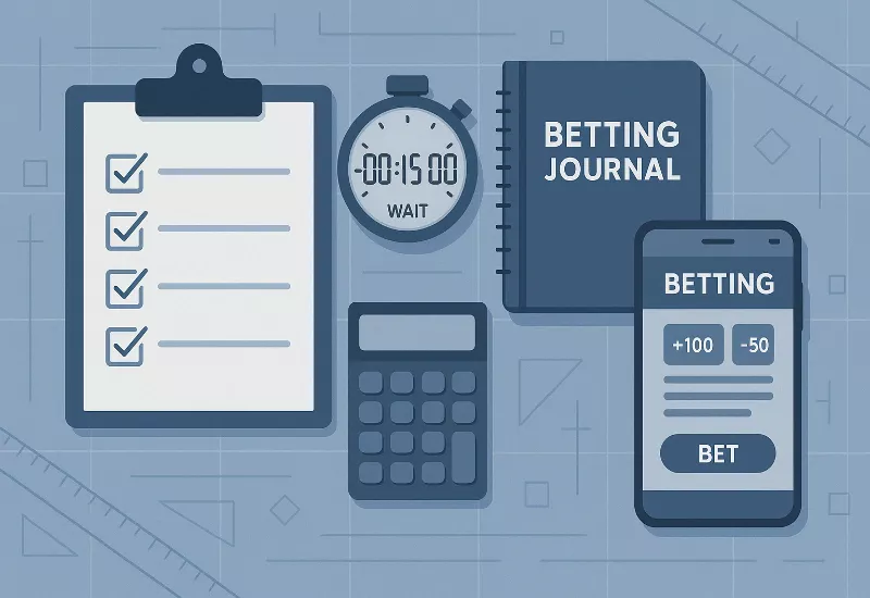 Betting Discipline System Betting discipline and mental frameworks - organized workspace with checklist and systematic approach