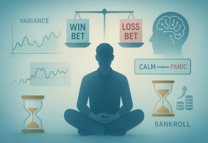 Betting Psychology Mindset Conceptual image representing psychological discipline and emotional control required for successful value betting strategy