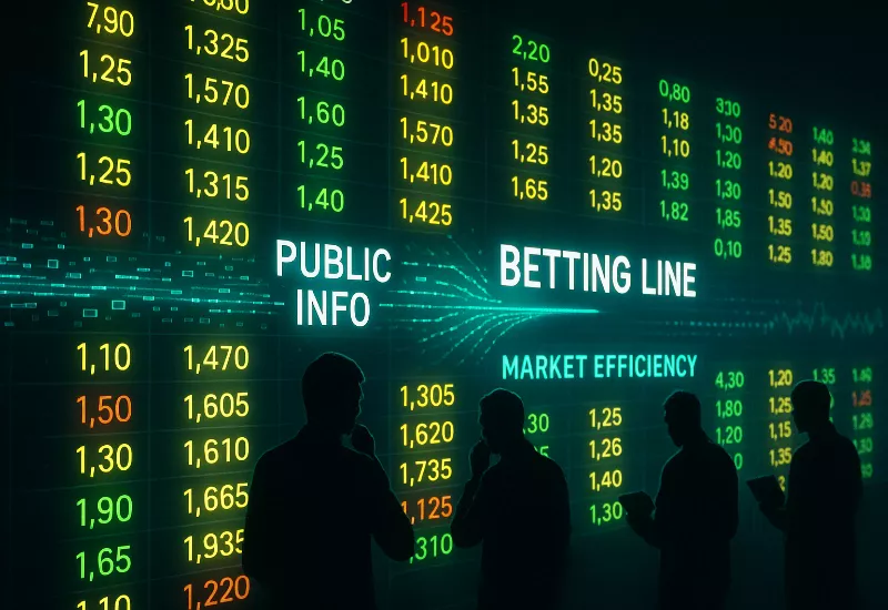 Market Pricing Flow Visualization of betting market information flow and how odds instantly adjust to public data