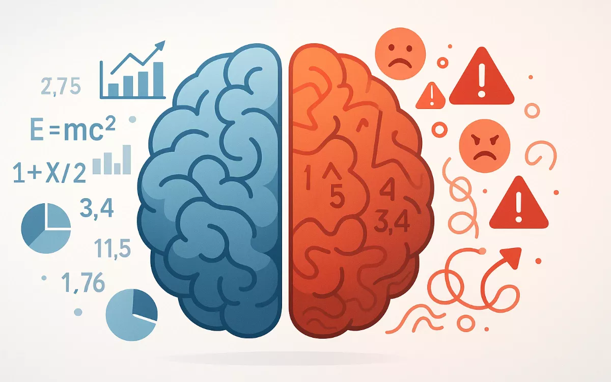 Betting Psychology Mindset Sports Betting Psychology - Brain split between logical analysis and emotional decision making